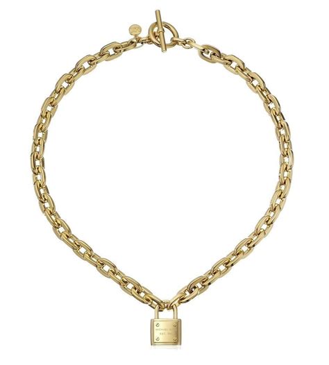 michael kors kette gold schloss|Halsketten für Damen .